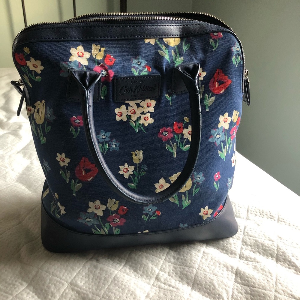 Cath Kidston London blue floral satchel purse